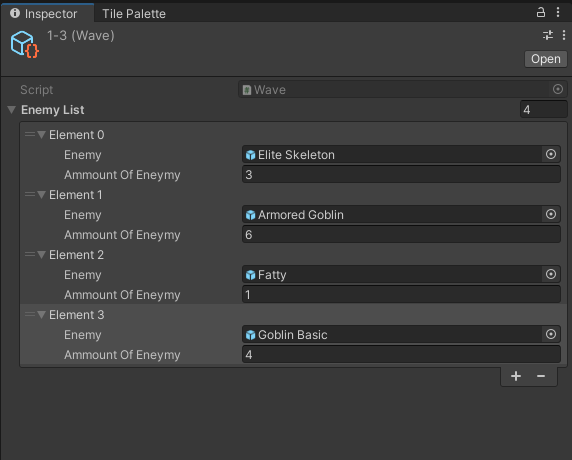 script d'une vague d'ennemis